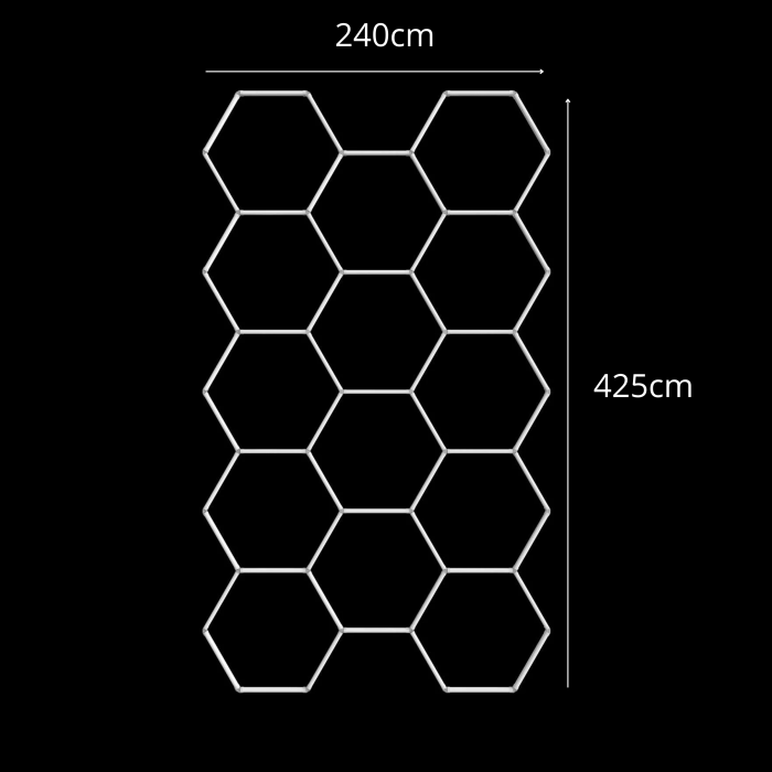 Lampa LED Hexagon 14 Sufitowa Panel Oświetlenie Do Garaż Warsztat  4.25 - 2.40 m - obrazek 3