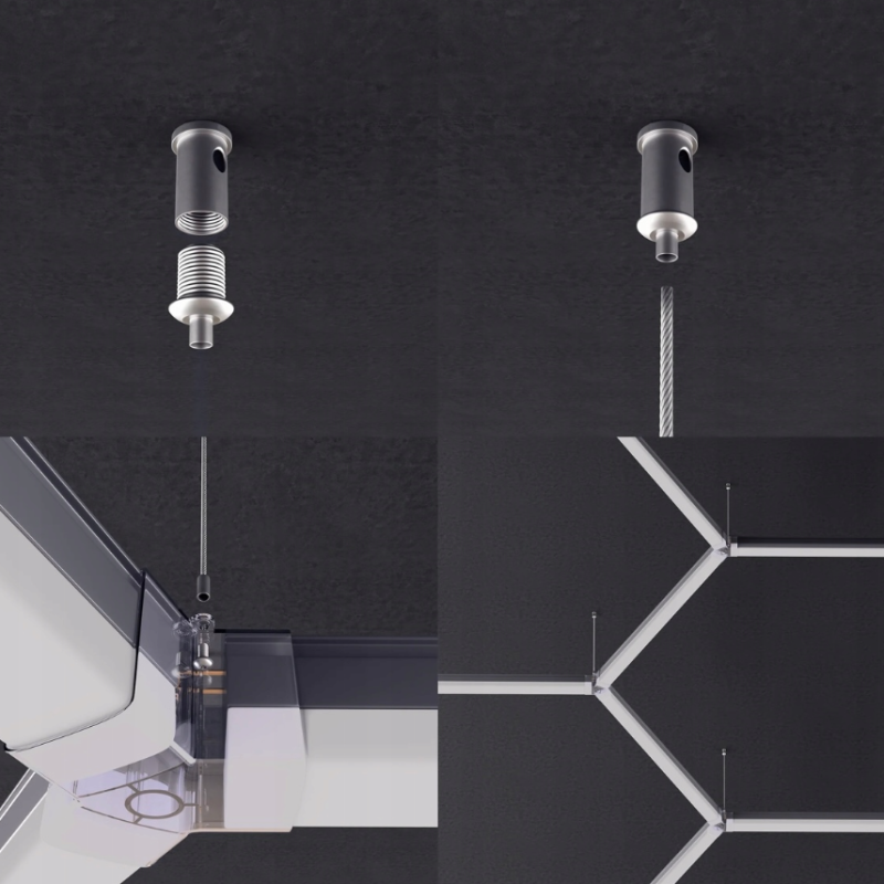 4szt Linki do podwieszania Hexagon led - 1m regulowane