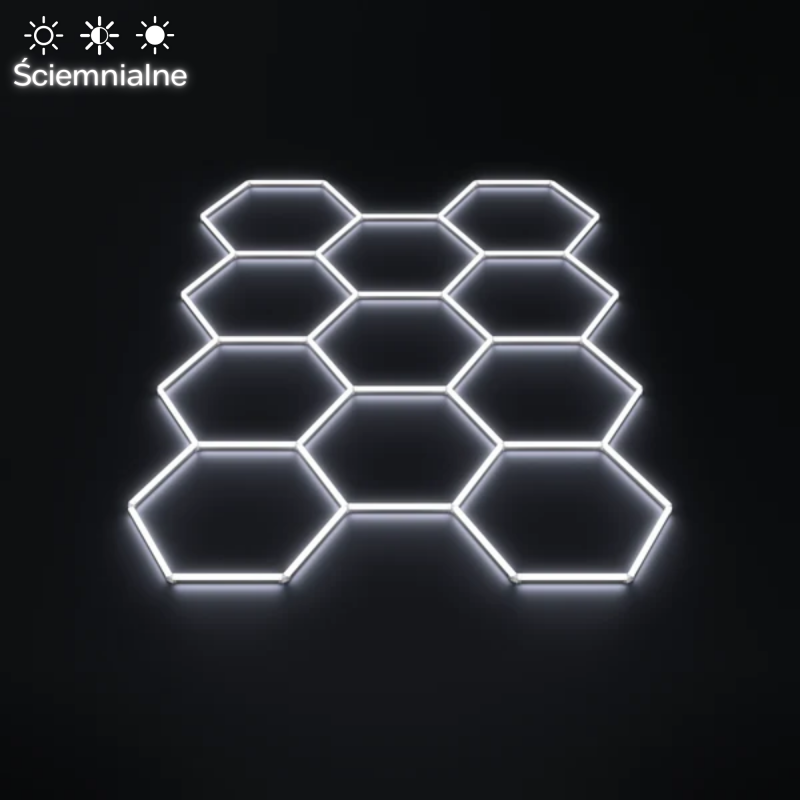 Ściemnialne oświetlenie Hexagon LED 11 | 3,35m – 2,40m