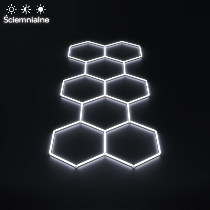 Ściemnialne oświetlenie Hexagon LED 8 | 3,75m – 1,70m