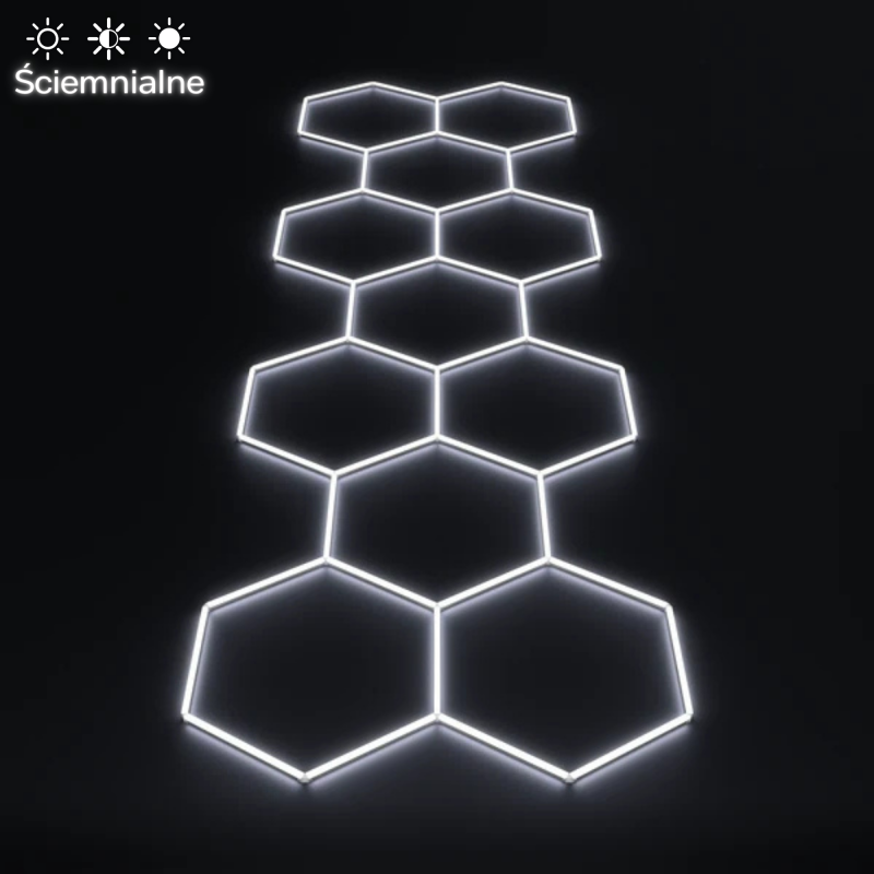 Ściemnialne oświetlenie Hexagon LED 11 | 5,15m – 1,70m